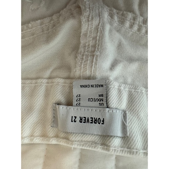 Forever 21 distressed‎ white cut off denim shorts - Picture 3 of 4